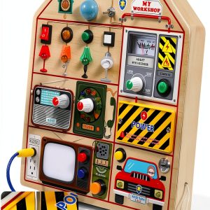 Wooden Busy Board for Toddlers by JAUNTY-0