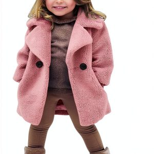 Generic Faux Fur Girls Jacket Vest 4-5T Beige Soft Winter Outerwear-0