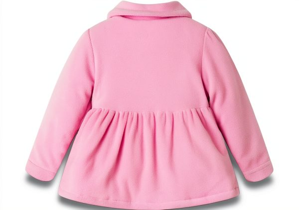 Zara Girls Polar Fleece Coat Soft Warm Jacket with Buttons and Pockets-4
