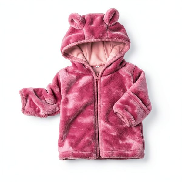 Noubeau Baby Girls Fleece Jacket Blue Pink 12-18M Cozy Cotton Blend-2