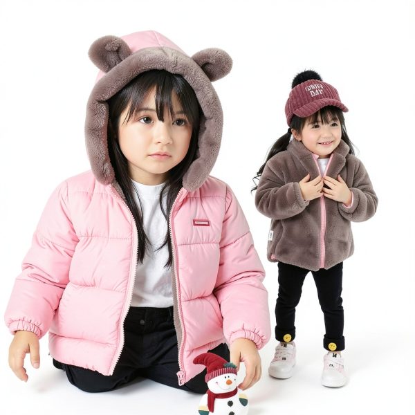 Baby Winter Coat by flower frail Fleece Jacket Soft Cotton Bear Hood-3