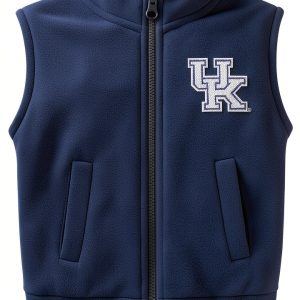 Kids NCAA Fleece Vest Creative Knitwear Royal Kentucky Embroidered-0