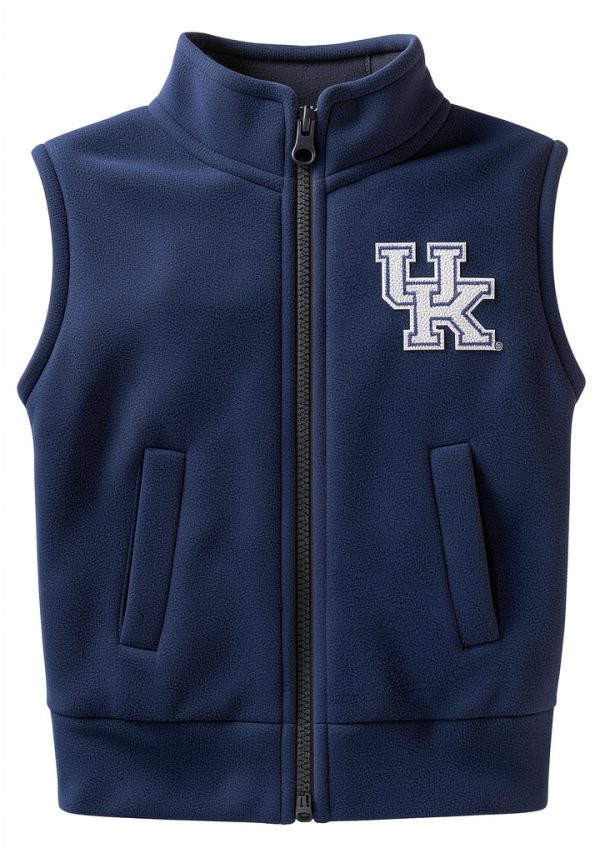 Kids NCAA Fleece Vest Creative Knitwear Royal Kentucky Embroidered-0