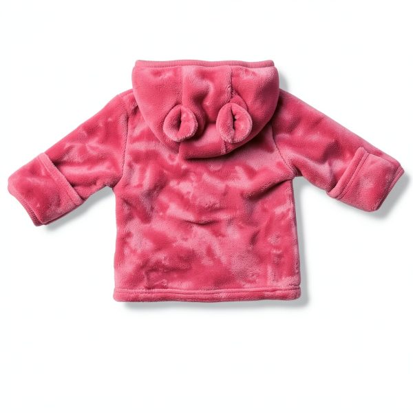 Noubeau Baby Girls Fleece Jacket Blue Pink 12-18M Cozy Cotton Blend-3