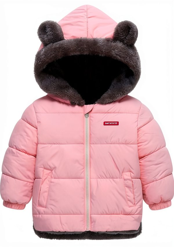 Baby Winter Coat by flower frail Fleece Jacket Soft Cotton Bear Hood-0