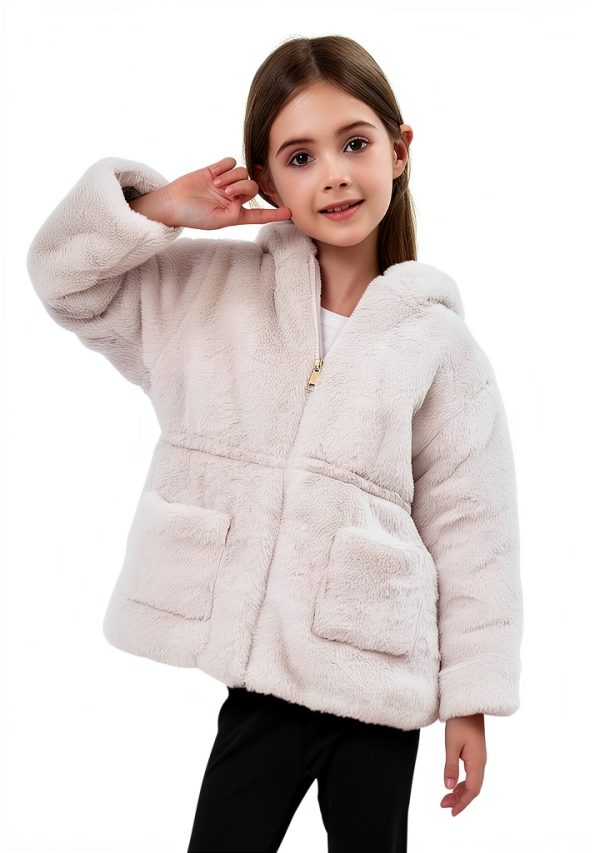 CozyKids Girls Winter Fleece Jacket Red Hooded Coat for Ages 2-6-3