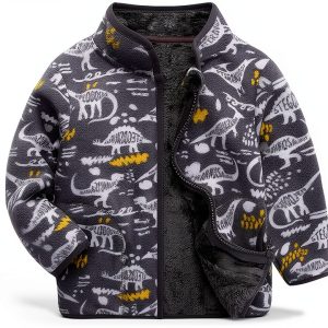 KidCo Toddler Polar Fleece Jacket Girls 1-6 Years Khaki Zebra-0