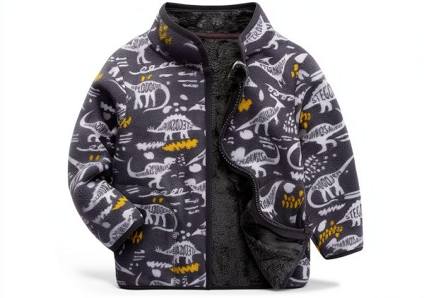 KidCo Toddler Polar Fleece Jacket Girls 1-6 Years Khaki Zebra-0