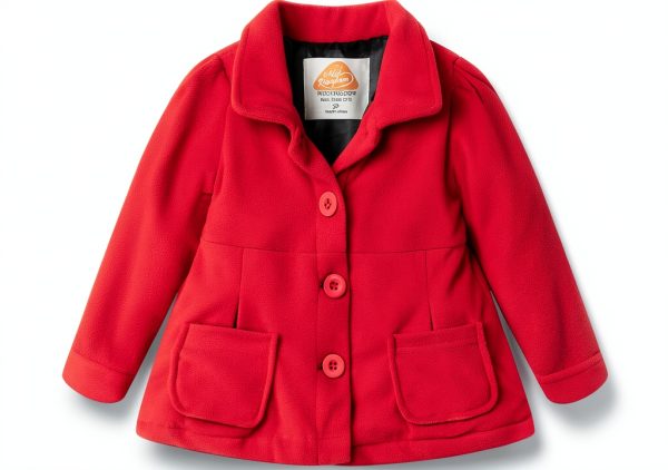 Zara Kids Girls Fleece Jacket ZS0511 Red 12 Months Soft Warm Coat-0