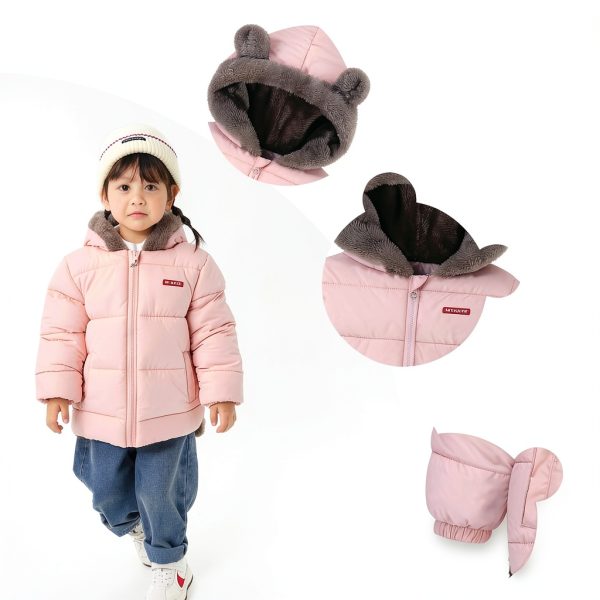 Baby Winter Coat by flower frail Fleece Jacket Soft Cotton Bear Hood-1