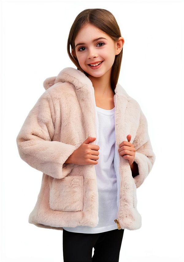 CozyKids Girls Winter Fleece Jacket Red Hooded Coat for Ages 2-6-2