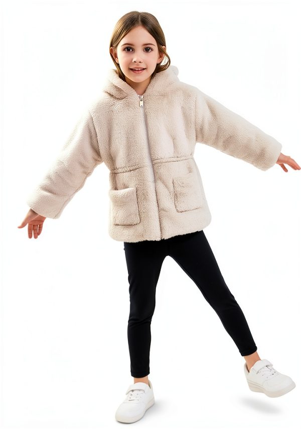 CozyKids Girls Winter Fleece Jacket Red Hooded Coat for Ages 2-6-4
