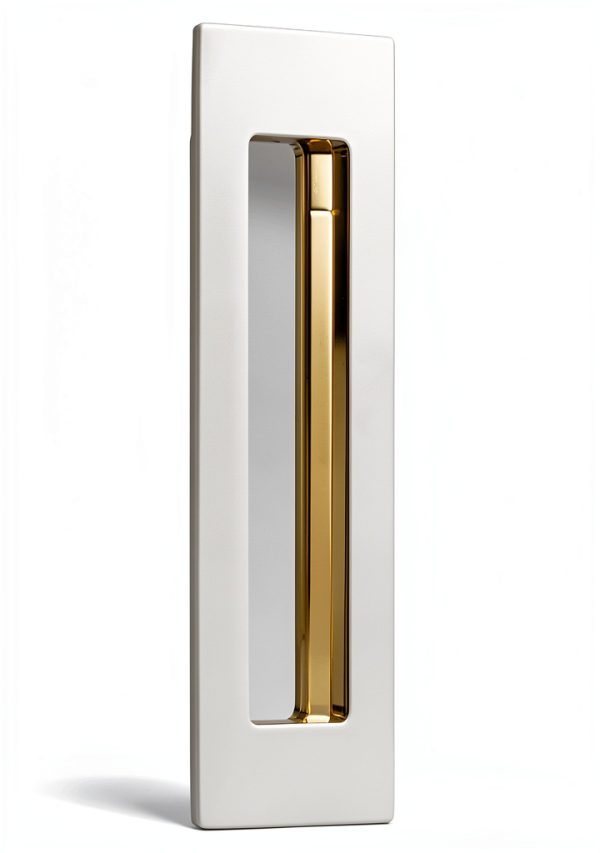 Modern Rectangular Flush Pull Unlacquered Brass by 212 Main-0