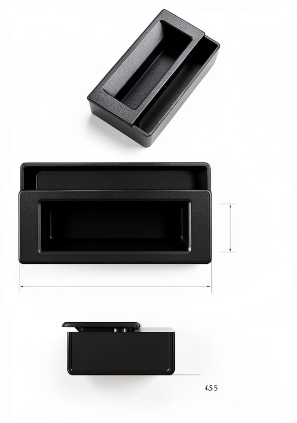 Handle 2-in-1 ABS Plastic Black Recessed Flat Box Handle by FEEDUN-1