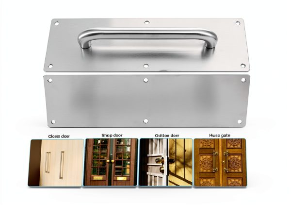 Commercial Door Handle Pull Push by jojofuny Stainless Steel Wide Base-7