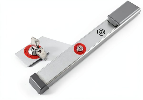 IRONWALLS 2 Packs Commercial Door Push Bar Panic Exit Device With Alarm, 27.5" Stainless Steel for Exit Doors, Emergency Hardware With Exterior Handle, Fit for 27"-41" Doors-3