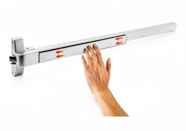 IRONWALLS Panic Bars for Exit Doors 41”, Stainless Steel Commercial Push Bar Panic Exit Device with Exterior Door Lever Handle, Push Bar Door Lock Emergency Door Hardware for 41”-53” Doors-3