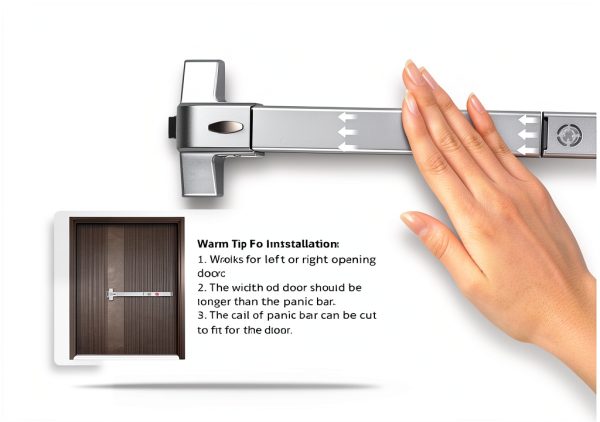 IRONWALLS 2 Packs Commercial Door Push Bar Panic Exit Device With Alarm, 27.5" Stainless Steel for Exit Doors, Emergency Hardware With Exterior Handle, Fit for 27"-41" Doors-4