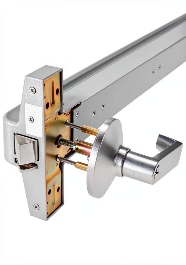 Commercial Panic Exit Device with Lever Handle – UL 500 & ANSI Grade 1 Certified, Heavy-Duty Aluminum Push Bar for 28–36” Emergency Exit Doors, Reversible for Left/Right (UL500-with Handle)-3