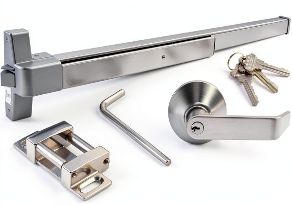 Commercial Panic Exit Device with Lever Handle – UL 500 & ANSI Grade 1 Certified, Heavy-Duty Aluminum Push Bar for 28–36” Emergency Exit Doors, Reversible for Left/Right (UL500-with Handle)-0